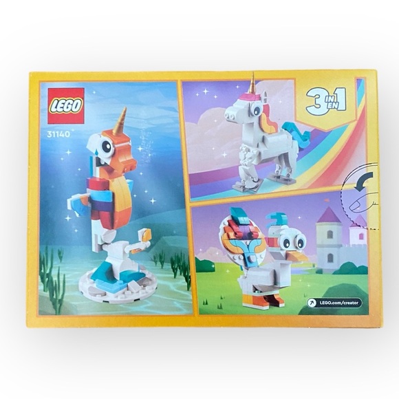 LEGO Creator 3 n 1 Magical Unicorn Seahorse Peacock Rainbow 31140 Easter Blocks - Picture 2 of 2